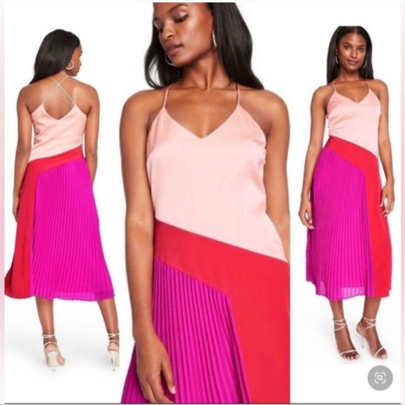 Cushnie for Target Colorblock Pleated Midi Dress - 8 - Picture 7 of 14